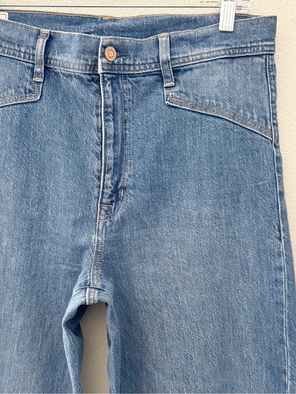 GAP Sky High Wide Leg Jeans 30/ 10 R Denim Blue Crop Classic Minimalist - Picture 8 of 12